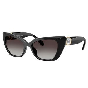 Swarovski SK 6047 10018G Black Plastic Cat-Eye Sunglasses Grey Gradient Lens